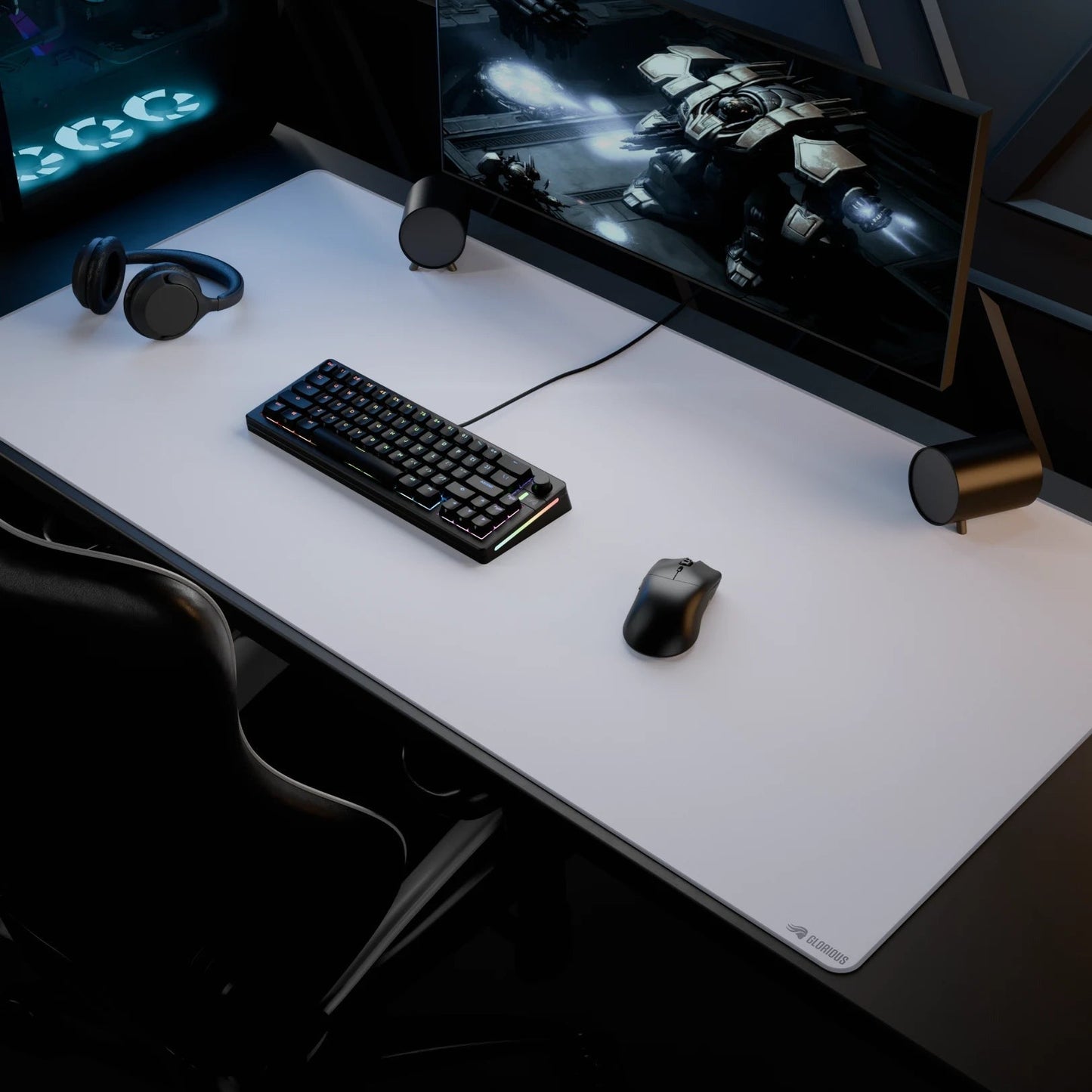 GMP 2 White Stitched Cloth Gaming Mouse Pad