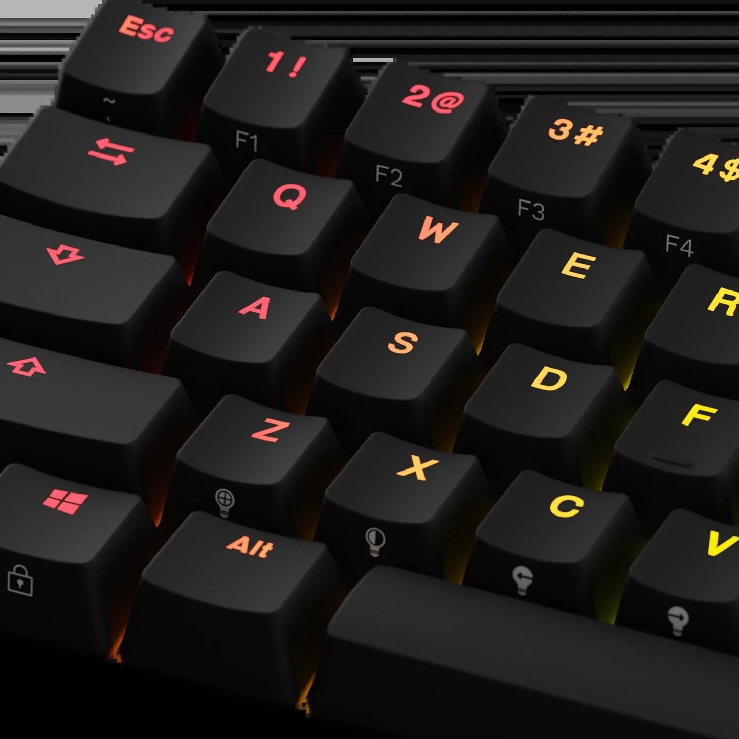 Keycaps Backlit Black US