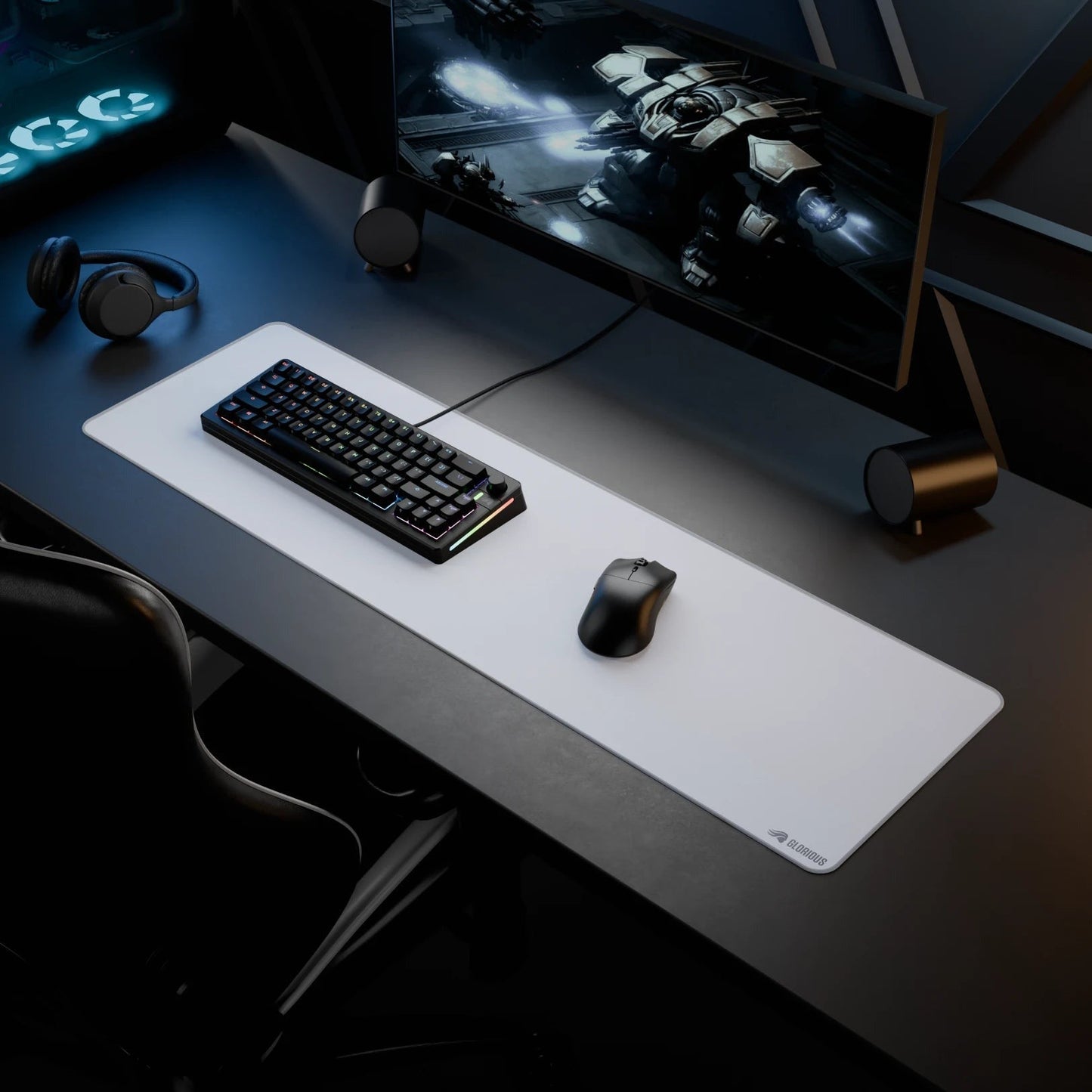 GMP 2 White Stitched Cloth Gaming Mouse Pad