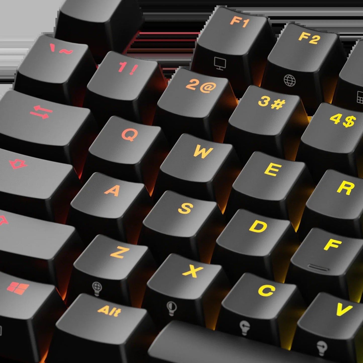 Keycaps Backlit Black US