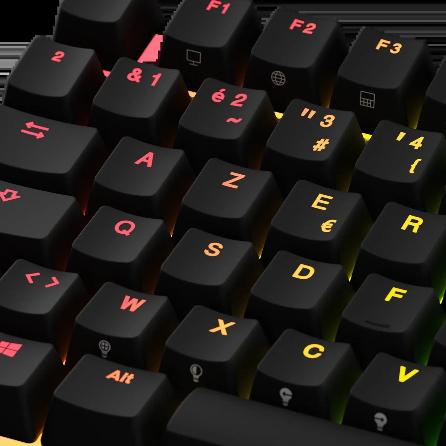 Keycaps Backlit Black FR