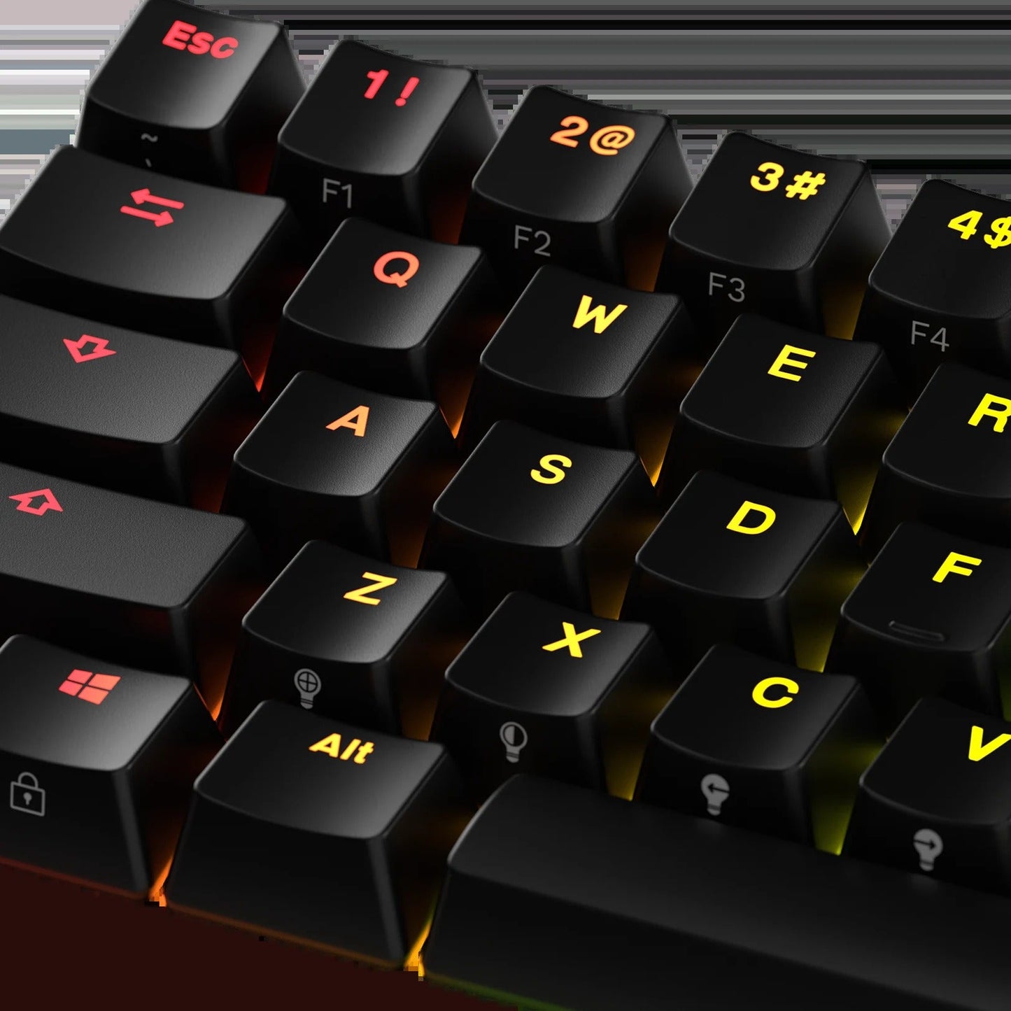 Keycaps Backlit Black US
