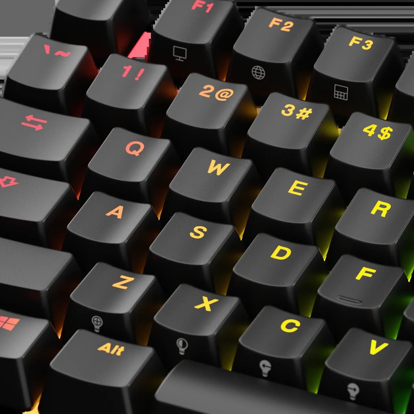 Keycaps Backlit Black US
