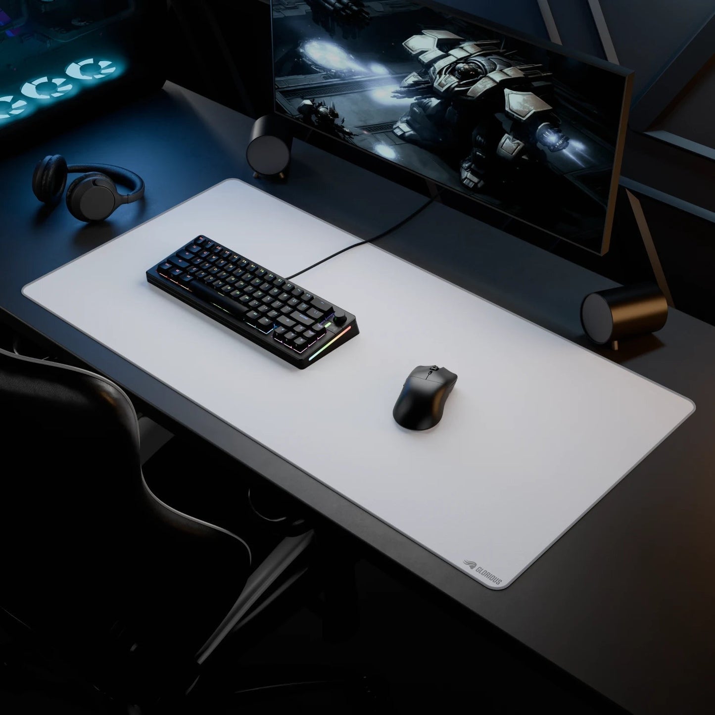 GMP 2 White Stitched Cloth Gaming Mouse Pad