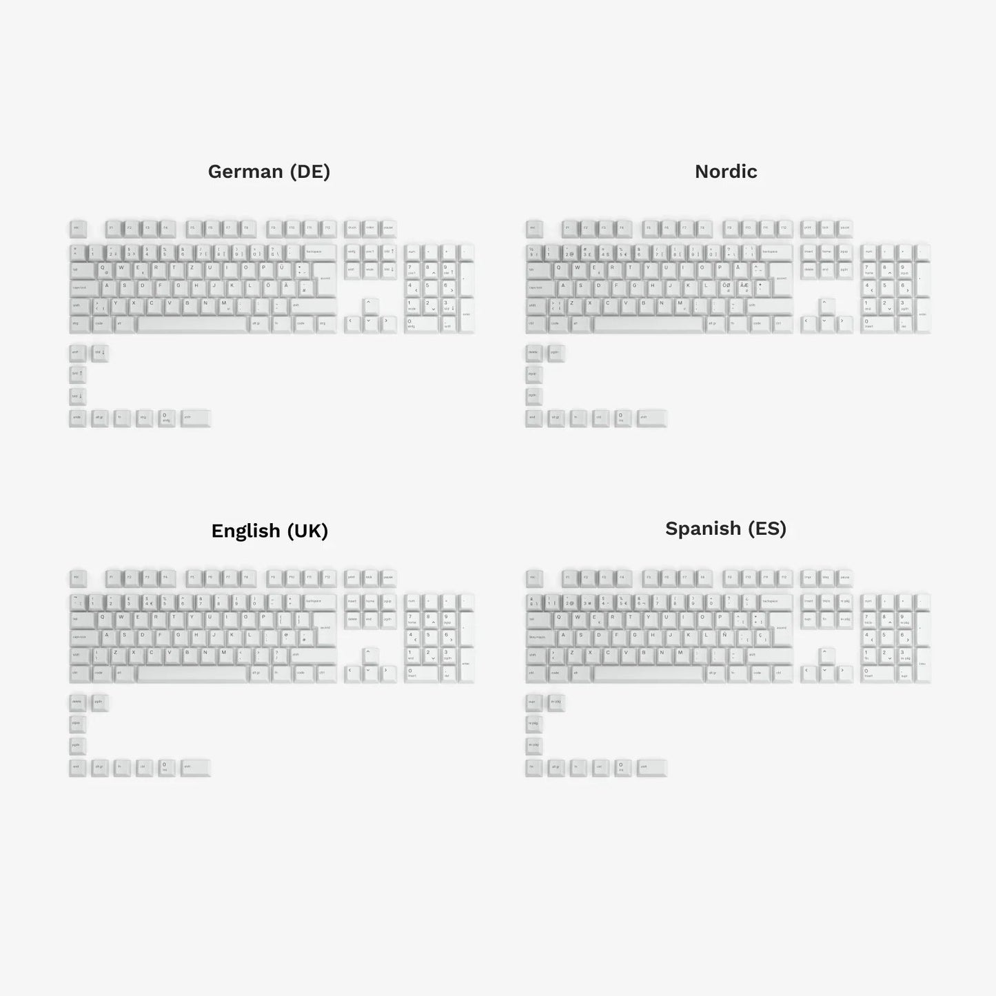 GPBT Arctic White Dye Sublimated Keycaps