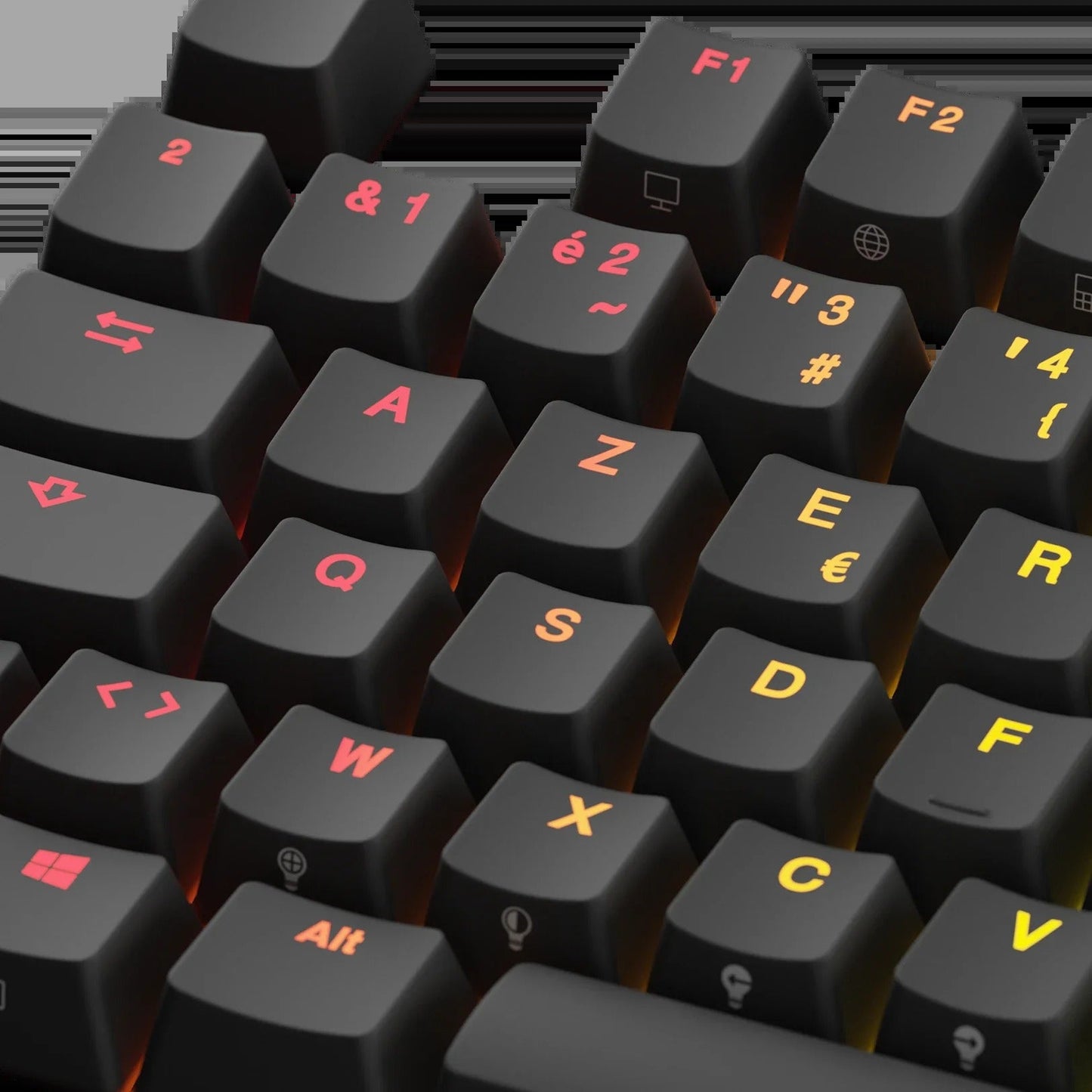 Keycaps Backlit Black FR
