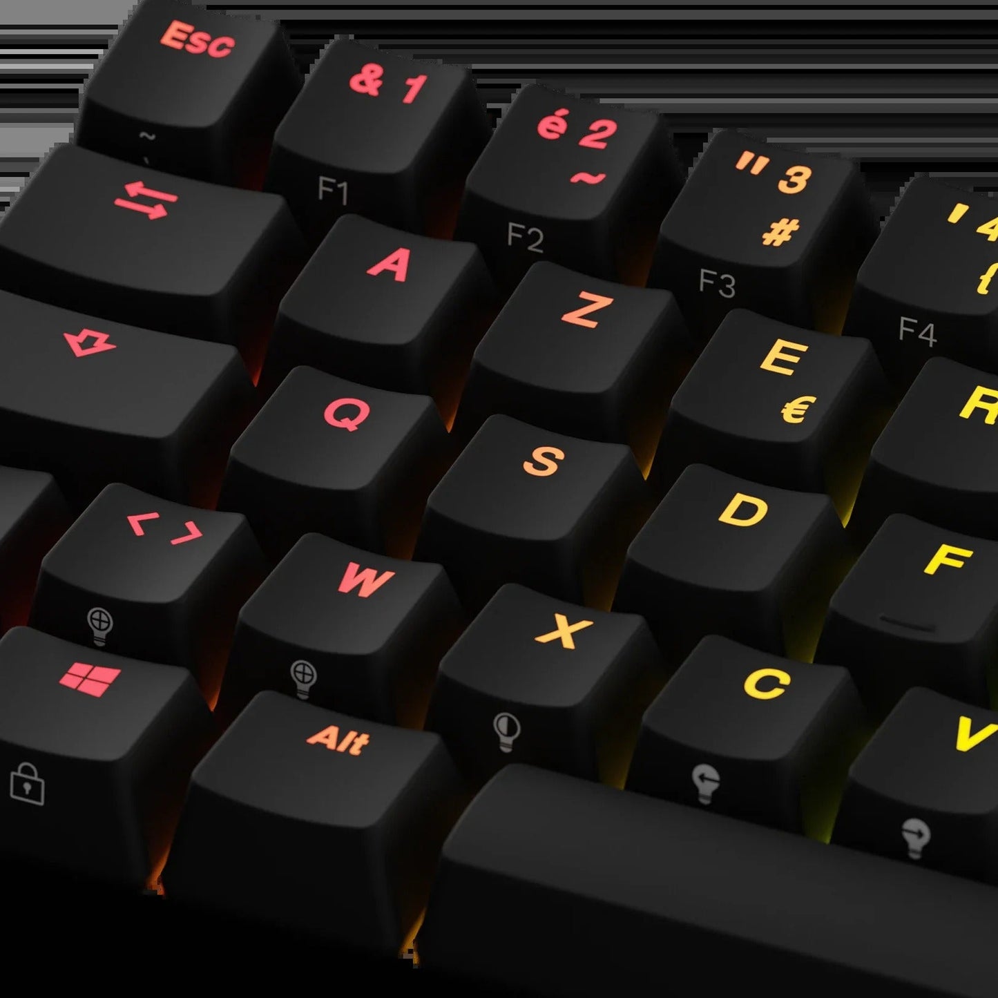 Keycaps Backlit Black FR