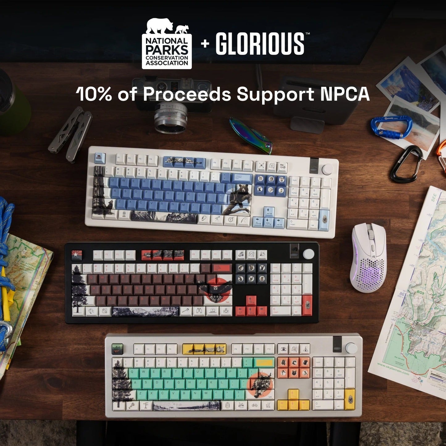 NPCA + Glorious GPBT National Parks Collection Keycaps